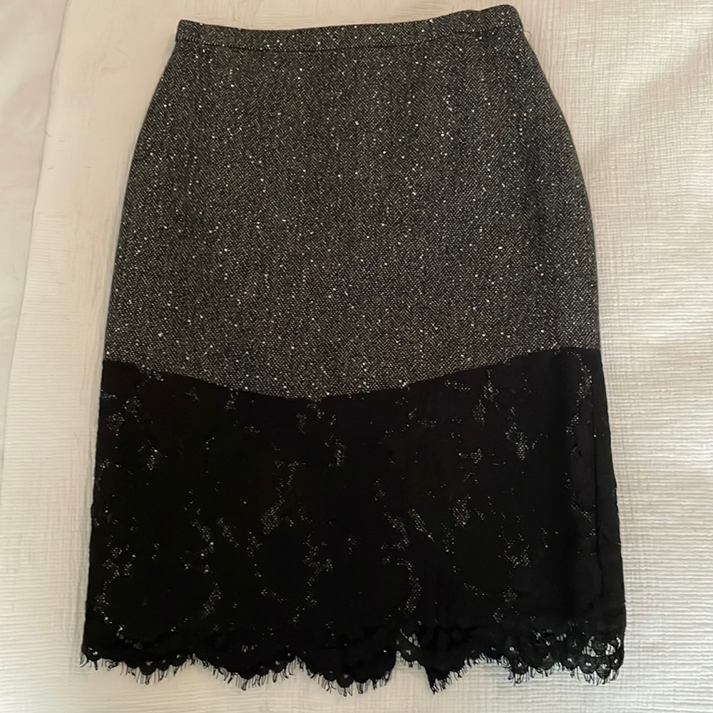 Wool blend pencil skirt